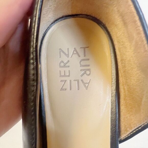 Naturalizer Roma Black Leather D'Orsay Open Toed Flat Women's Size 10 - Picture 4 of 7